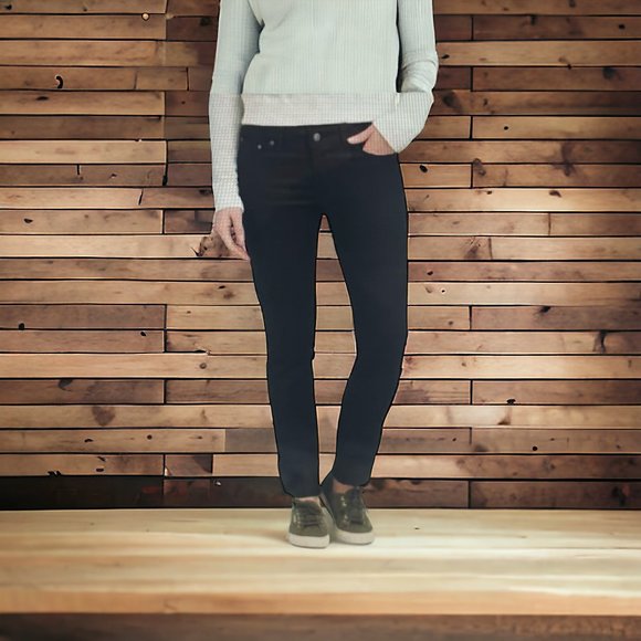 Prana Denim - New Prana Kara Jeans  Rolled Cuffed Straight Leg 4/27 Black Out 1965611